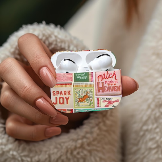 Vintage Matchbox AirPods Gen 1 2 3 Pro Case, Vintage Matches, A Design with Vintage Charm, Aesthetic, Charming Vintage Matchbox AirPods Case
