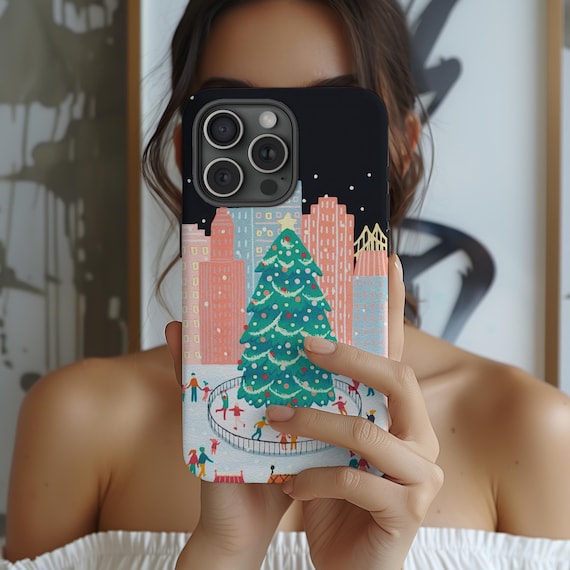 Festive Pittsburgh City Christmas Phone Case, Winter, Holiday, iPhone 16 15 14 13 12 Pro Max 8 Plus X, Samsung Galaxy S24 S23 S22 S21 Ultra