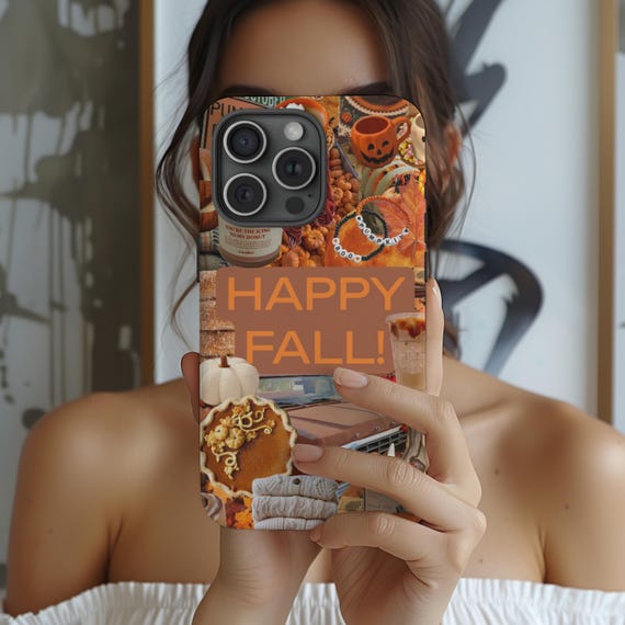 Happy Fall Collage Phone Case, A Cozy Fall Collage, Autumn's Embrace, iPhone 16 15 14 13 12 Pro Max 8 Plus X, Samsung Galaxy S24 S23 Ultra