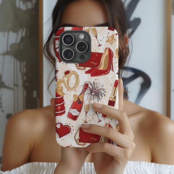 New Years Phone Case, Festive Case, Holiday New Year Celebration, Glamorous Design, iPhone 16 15 Pro Max 8 Plus X, Samsung Galaxy S24 Ultra