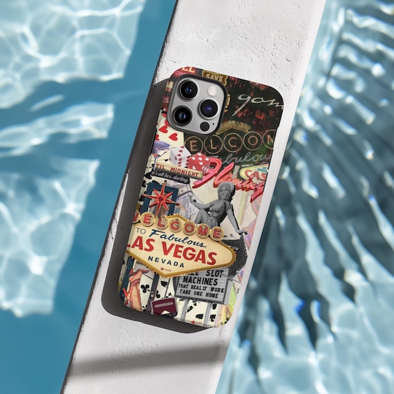 Vibrant Las Vegas Collage Phone Case, Vegas Vibes, Vibrant Phone Case, iPhone 16 15 14 13 Pro Max 8 Plus X, Samsung Galaxy S24 S23 S22 Ultra