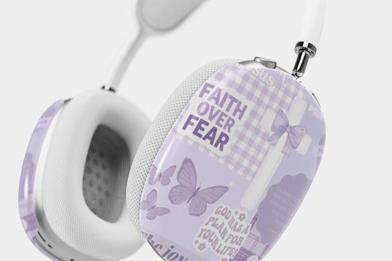 Preppy Purple Christian AirPods Max Cover, Bible Verse Scripture Case