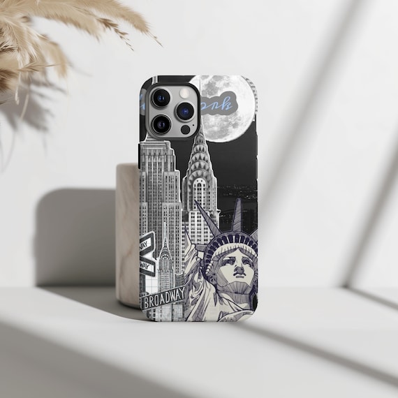 New York City Black & White Collage Phone Case, Downtown City Girl Aesthetic, iPhone 16 15 14 Pro Max 8 Plus X, Samsung Galaxy S24 S23 Ultra