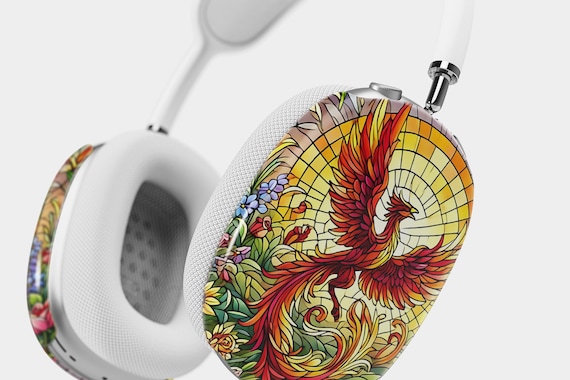 Phoenix Stained Glass AirPods Max Headphone Cover, Aesthetic Headphone Case