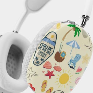 Cute Summer Beachy AirPods Max Headphone Cover, Tropical Vibes, Coastal Headphone Case, Summer Design