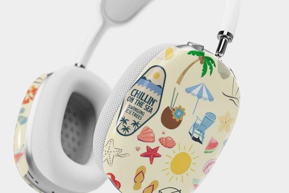 Cute Summer Beachy AirPods Max Headphone Cover, Tropical Vibes, Coastal Headphone Case, Summer Design