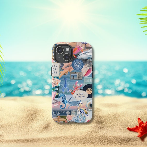 Coastal Ocean Collage Phone Case, Ocean Inspired Style, iPhone 15 14 13 12 11 Pro Max 8 Plus X, Samsung Galaxy S24 S23 S22 S21 S20 Ultra