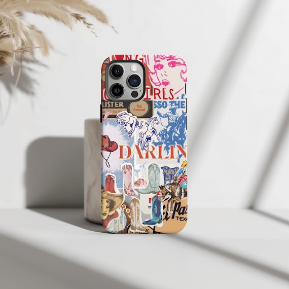 Vintage Long Live Cowgirls Western Cowgirl Collage Phone Case, Vintage