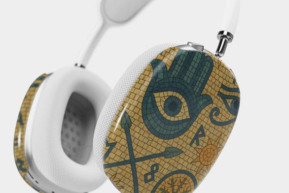 Retro Mosaic Blue Eye AirPods Max Cover, Vintage Charm, Durable Protection