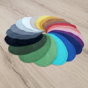 Pair of Suede Leather Oval Elbow Knee Patches - Repair or Decorate - Punched or Unpunched