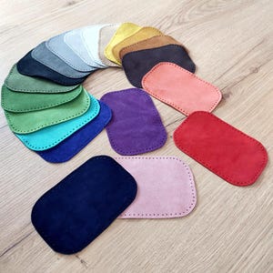 Pair of Suede Leather Rectangular Elbow Knee Patches: Italian Suede, Repair or Decor