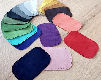 Par de parches rectangulares de piel de ante para codo/rodilla: ante italiano, para reparación o decoración.