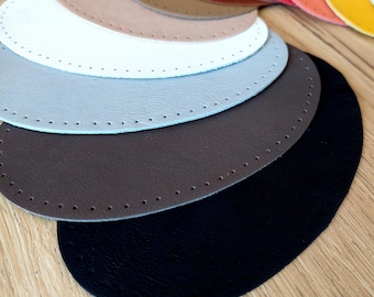 Pair of Matte Leather Oval Elbow Knee Patches - Repair or Decorate - Punched or Unpunched