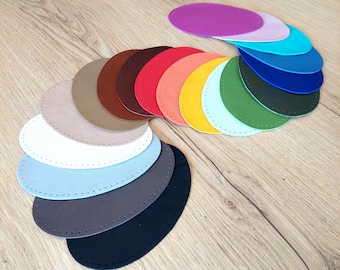 Pair of Matte Leather Oval Elbow Knee Patches - Repair or Decorate - Punched or Unpunched