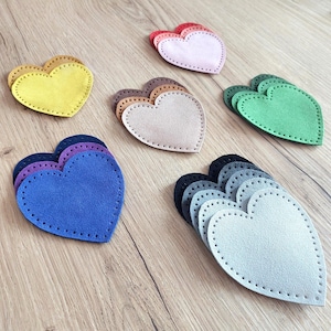 Patchs coudes/genoux en cuir suédé - Perforés/non perforés - Paire de patchs multicolores en forme de coeur pour veste, pull ou pantalon de survêtement, cadeau pour enfants