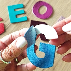 Matte Leather Letter Patch: Handmade Initial for Kids, Sew-On or Sticker