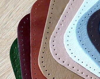 Par de parches rectangulares de cuero mate para codo y rodilla: Reparación de cuero italiano, 20 colores.