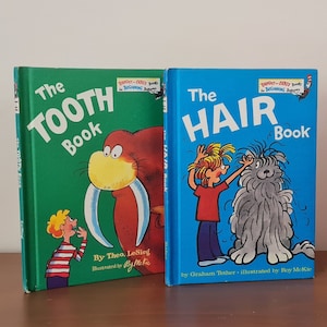 The Hair Book The Tooth Book 2er-Set Vintage Frühlese-Bücher Graham Tether Theo LeSieg Roy McKie Lustige Kinderbücher Retro Kinderbücher