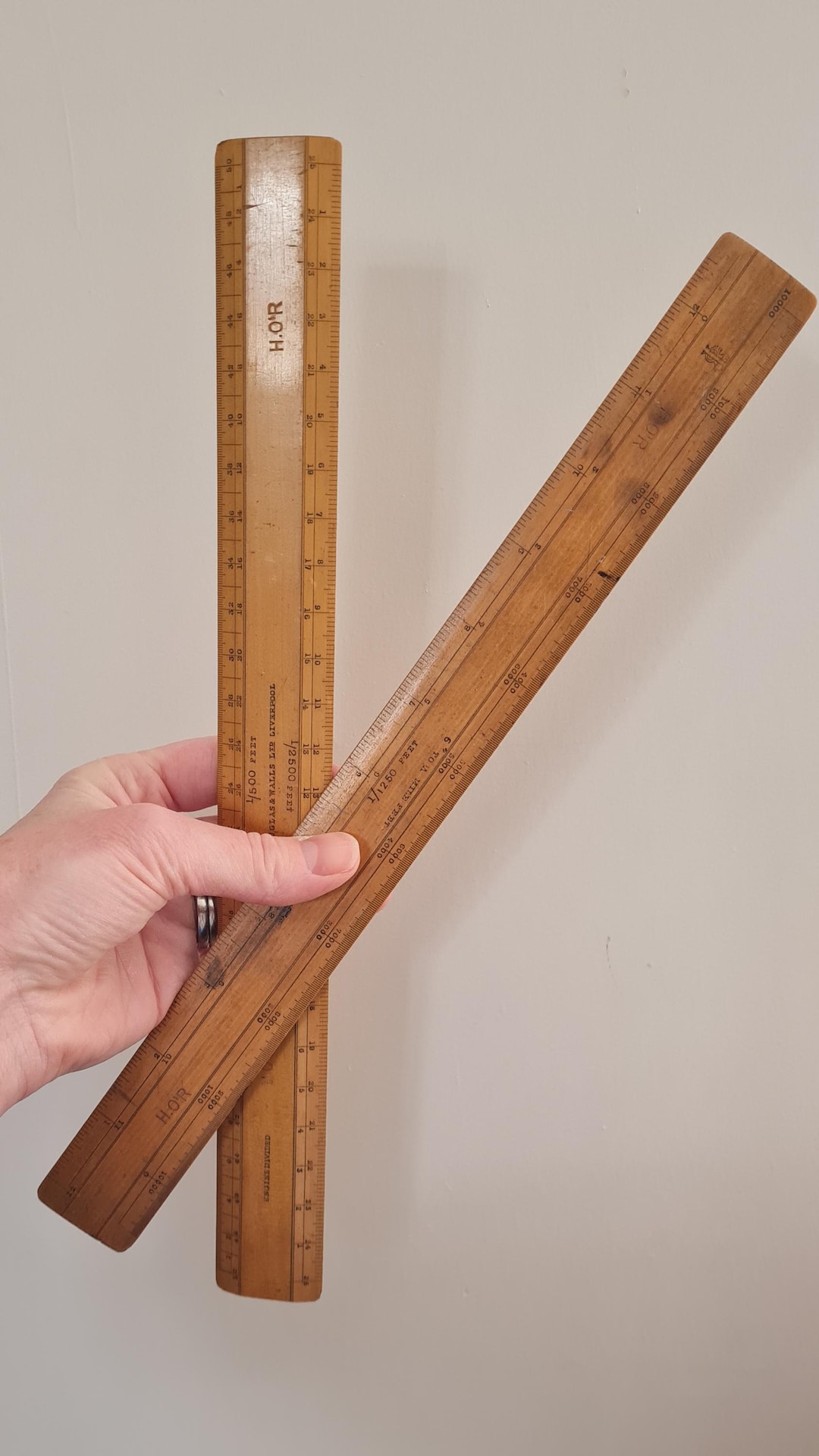 Vintage Wooden Rulers Set of 2 Douglas & Walls Ltd Liverpool - Etsy