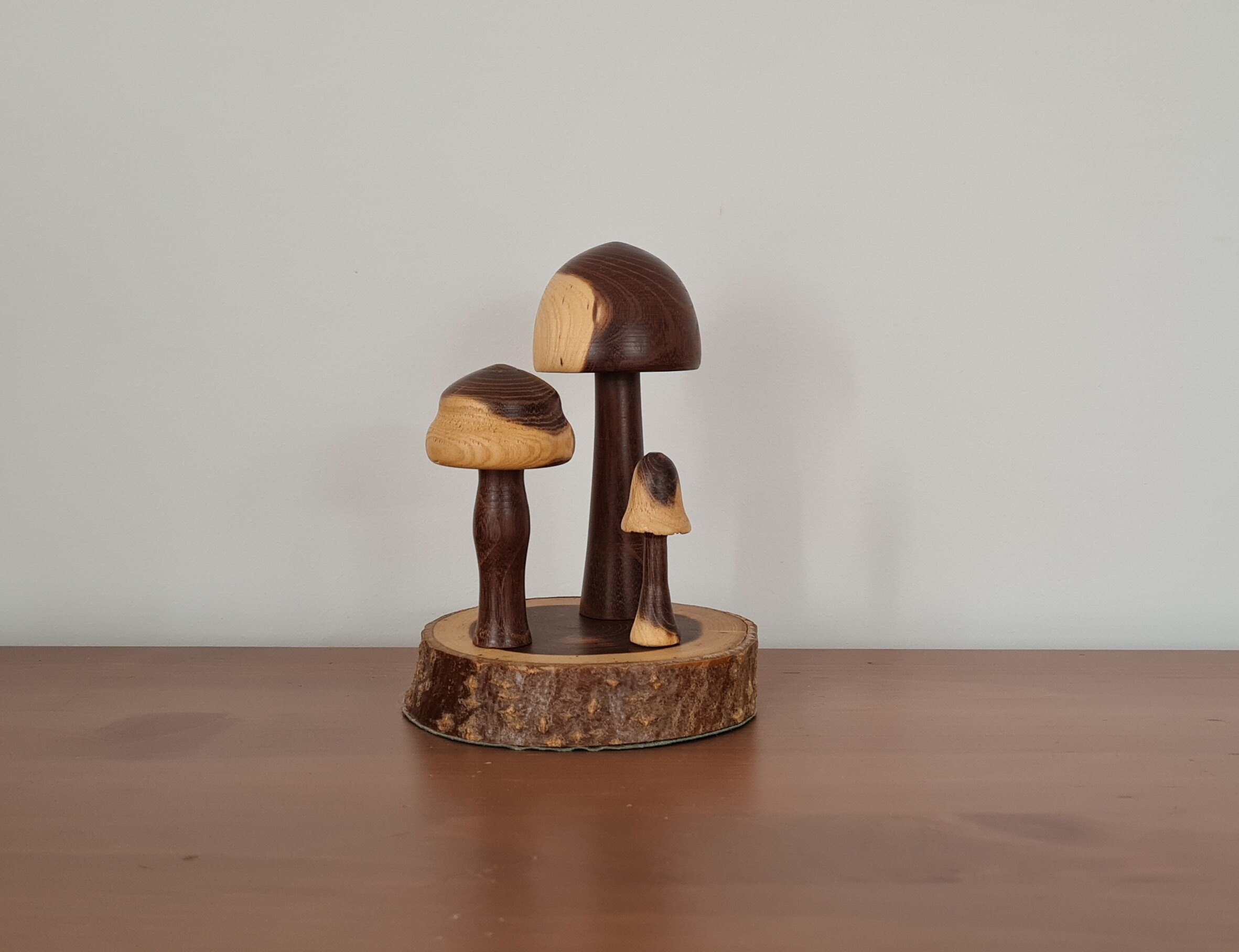 ヴィンテージ風木彫りキノコ3個セット - Etsy 日本
