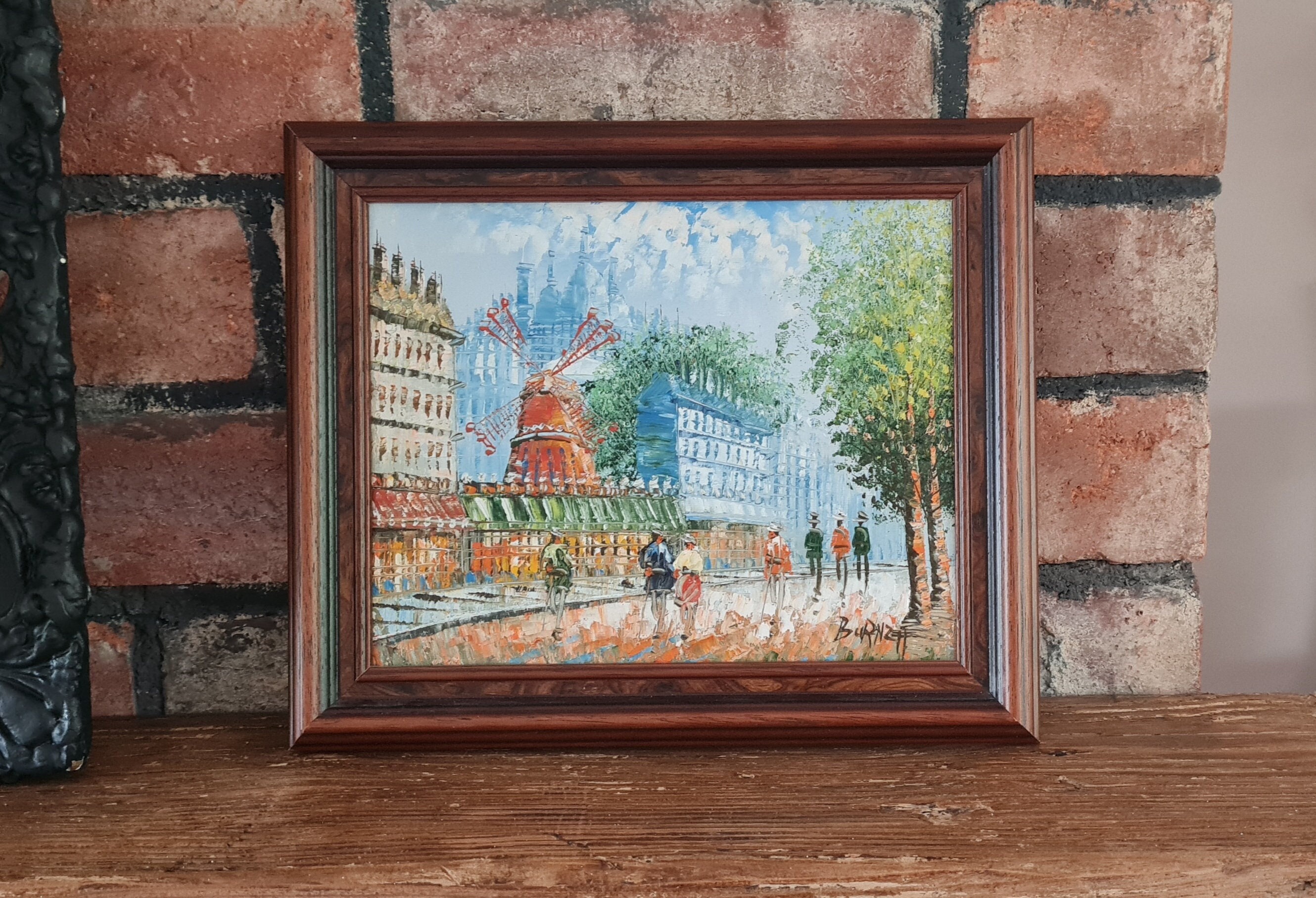 Burnett作 油絵 Yahoo!オークション - 真作保証 油彩 BURNETT パリ風景 お洒落な
