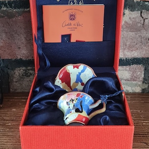 Charlotte di Vita Miniature Teacup & Saucer Romantica Cats 2004 Collectible Numbered Edition Rosina Wachtmeister Handpainted Goebel Boxed