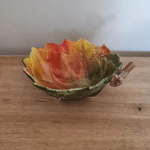 Sculptural Leaf Bowl Modigliani Hand Made in Italy 6.5" Diameter