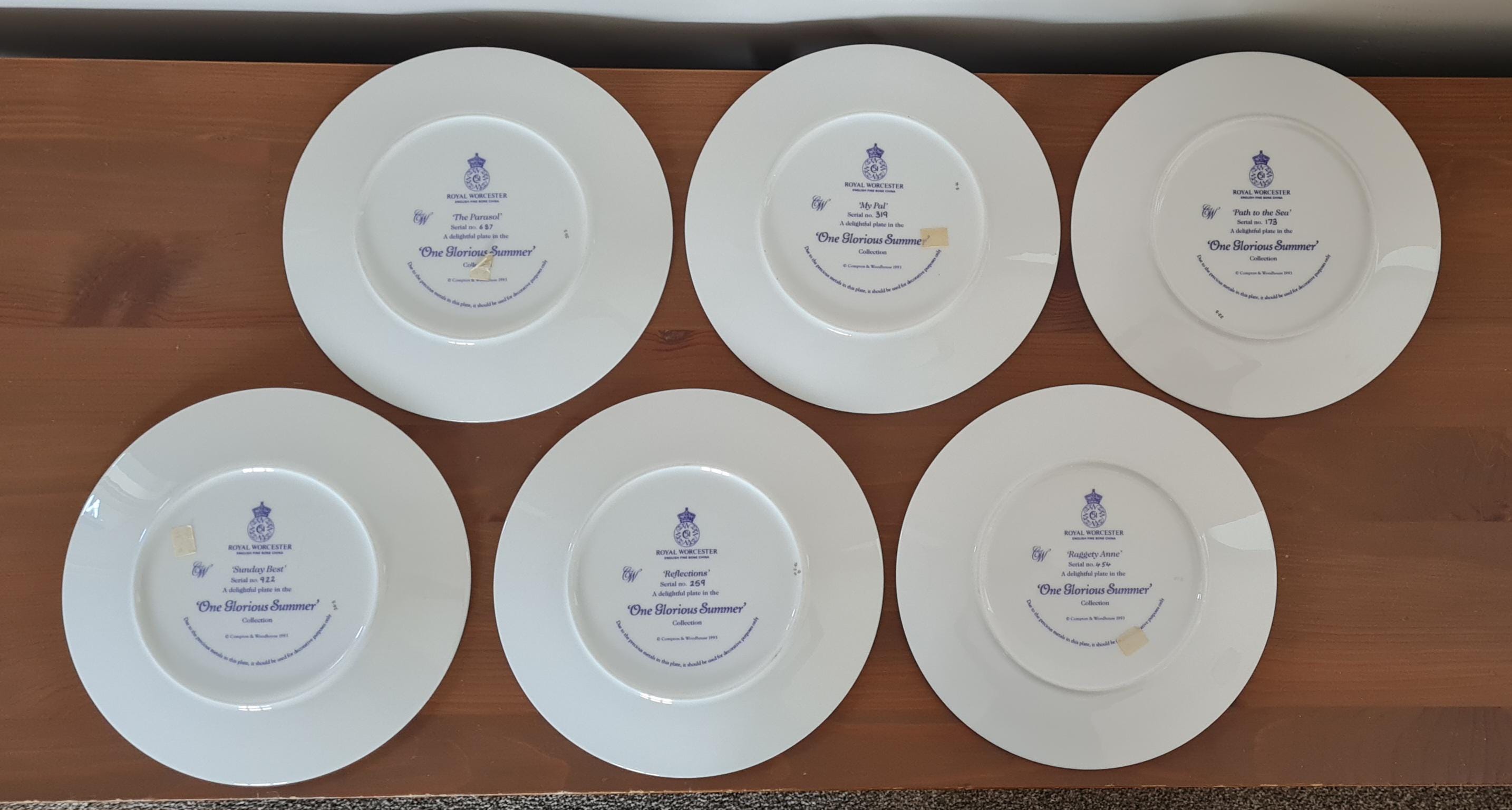 Vintage Royal Worcester Plates One Glorious Summer Collection 1993