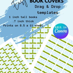 Mini book cover templates, reading journals, TBR jar, anxiety bookshelf, Christmas ornament, doll house, Canva editable, romance books