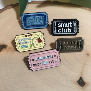 Bookish Pin Lapel Pin Smut Club Pin Funny Book Lover For Romance Reader Funny Pin Set Lapel Pins Cartoon One More Chapter Hard Enamel Pins