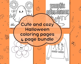 Dibujos para colorear de otoño, dibujos para colorear de otoño para niñas, dibujos para colorear de Halloween, dibujos para colorear fáciles y lindos, Halloween, TikTok, otoño