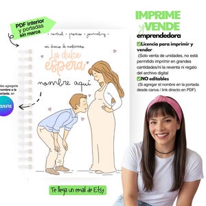 Imprime y VENDE 2026 2027 | DIARIO de EMBARAZO Pareja | archivo digital para emprendedora de papelería impresa | imprimible | plantilla pdf
