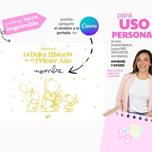 La Dulce Historia de Mi Primer Año | Álbum de Recuerdos | Babybook Digital 0 a 12 meses | Álbum de fotos Bebé | Regalo Babyshower UNISEX
