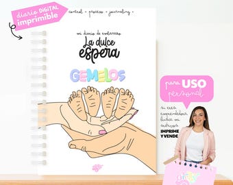 Schwangerschaftstagebuch und Planer - Ultimatives Babytagebuch - Wöchentliche Meilensteine, Termine und Wachstum des Babys verfolgen -  PDF