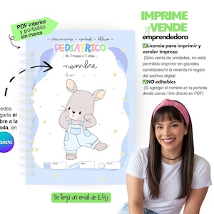 Print and SELL, pediatric notebook for CHILDREN 0 to 5 years, child growth planner, printable, control, stationery for moms, digital files