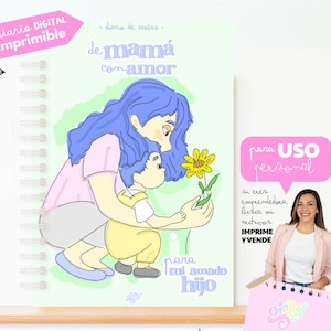 Diario de Cartas de Mamá a Mi Hijo | Diario de Amor y Recuerdos | Libro de Cartas para Guardar Memorias y Legado Familiar Imprimible