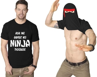 Funny 'Ask Me About My Ninja Disguise' Men's T-Shirt - Cool Joke Top For Fancy Dress 12 thumbnail image