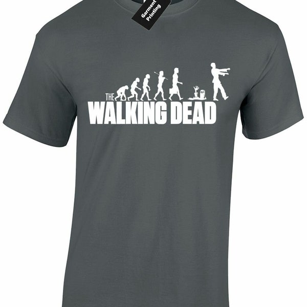 Walking dead zombies mens t shirt evolution apocalypse negan comic tv fear carl funny t-shirt gift present idea christmas dad husband