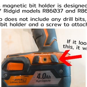 Note that it's only for certain models and shows what the drill looks like that will be compatible with the bit holder