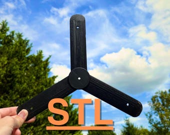 3D Druckbare Rückgabe Boomerang STL Datei