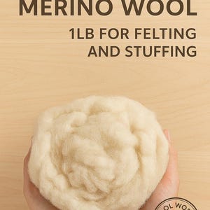 1 lb Premium Merino Wool – 100% Natural, Clean and Soft Wool for Felting, Spinning, Stuffing