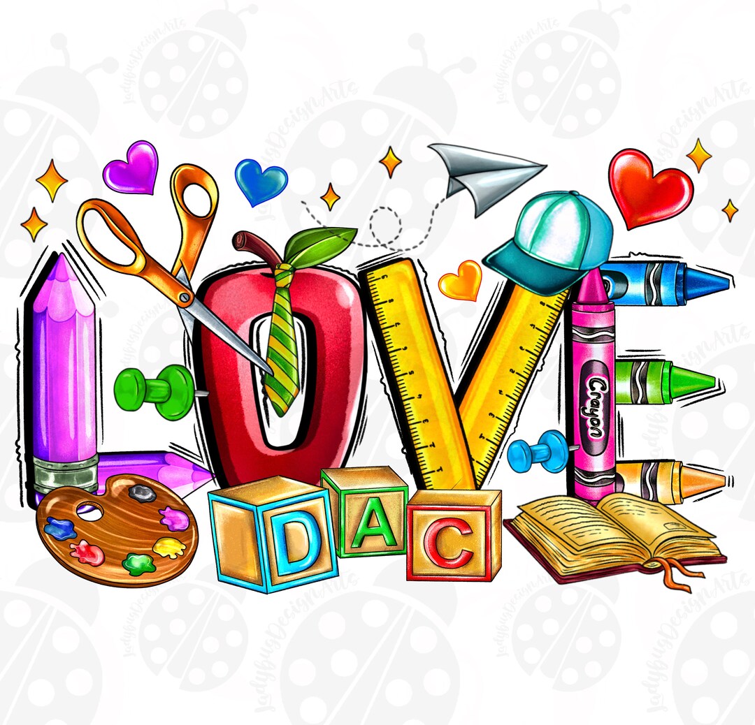 School Love PNG, Back to School, PNG, Love School PNG, School Design