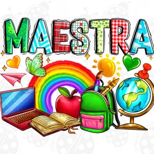 Design PNG de sublimação Maestra, Professor de espanhol, Volta às aulas, Escola, Agradecimento ao professor, Professor PNG, Design Maestra, Download digital