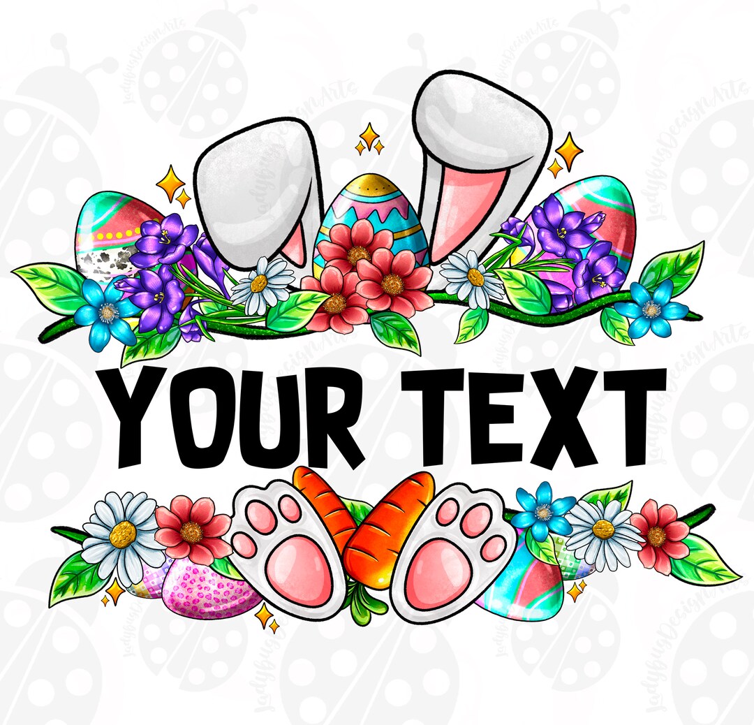 Kids Easter Bunny Name Frame Png, Sublimation Design Download,easter ...