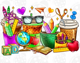 Conception de sublimation de tasses à café de professeur d'art, conception de tasses à café de png, fête de l'enseignant png, vie de l'enseignant png