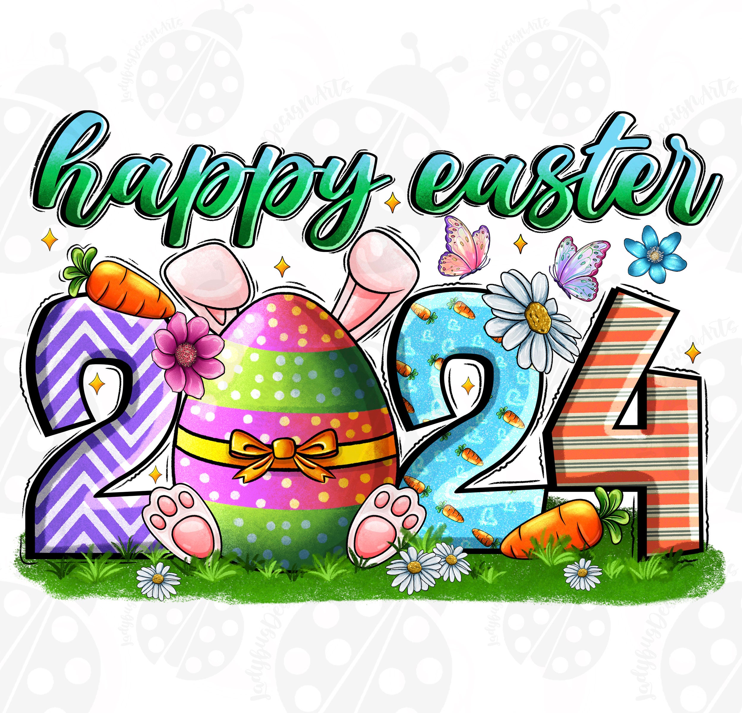 Happy Easter 2024 Png, Sublimation Design Download, Happy Easter Day ...