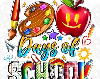 100 Day's of School Png, Sublimation Design Download, Happy 100 Days Png, 100th Day Of School Png, Sublimate Designs Download