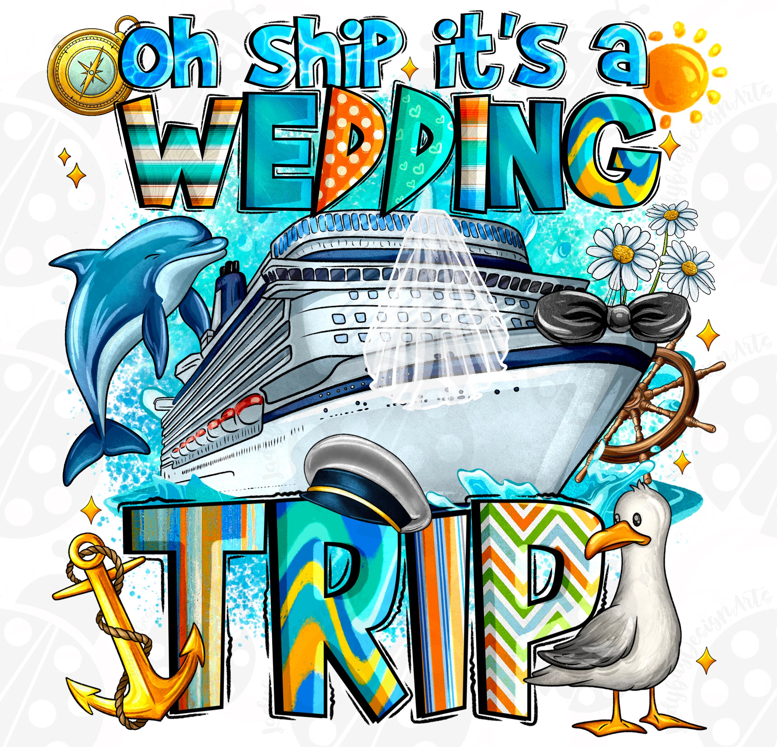 Oh Ship It s A Wedding Trip Png Sublimation Design, 2024  Just Married  Cruise Design Png,Honeymoon 2024, Couples Cruise,Instant Download