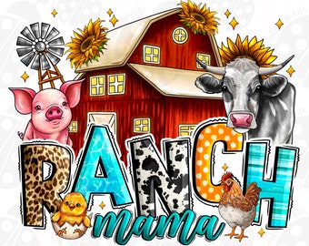 Pobierz projekt sublimacji Ranch Mama PNG, życie na farmie PNG, Dzień Matki PNG, zwierzęta gospodarskie PNG, ranczo w stylu western PNG, pobierz projekt sublimacji