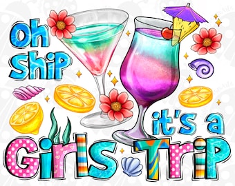 Oh Ship It s A Girls Trip Png Sublimation Design, Cutting Files  Design Png,Honeymoon 2024, Couples ,Instant Download